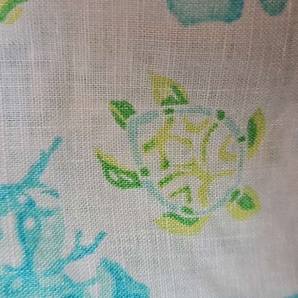 J. Jill | Women's Tropical Linen Lined Slip-On V-Neck Pockets Shift Dress Sz M - Picture 9 of 13